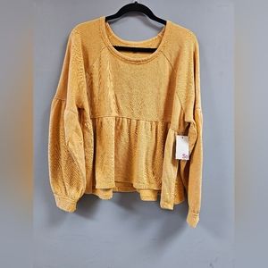 Junior's SO Long Sleeve Peplum Top